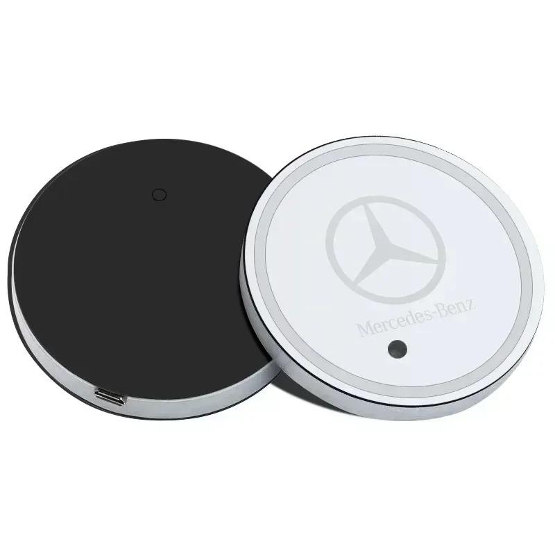 7 Color LED Car Cup Holder Light Luminous Coaster Water Cup Pad Accessories For Mercedes Benz AMG W124 W202 W203 W204 W210 W211 MR8