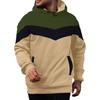 Herre Afslappet Løs Sweatshirt Blokerende Farve Snoretræk Stor Lomme Hættetrøje Sports Sweatshirt