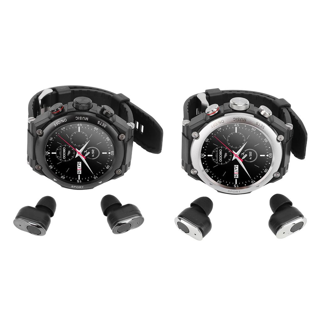2 in 1 Smart Watch with Earbuds Multi Function Bluetooth Call Music Player Sports Watch for Android