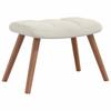 Cream White Velvet Relaxation Armchair with Footstool