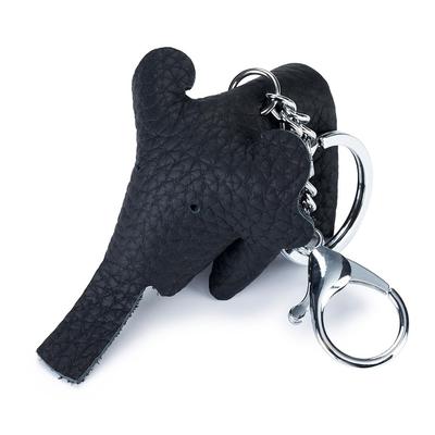 Cute Genuine Leather Elephant Bag Stylish Car Cute Leather Popular Charm Accessory [Yocipa] Keychain, Charm, Keychain, Charm, (Black)
