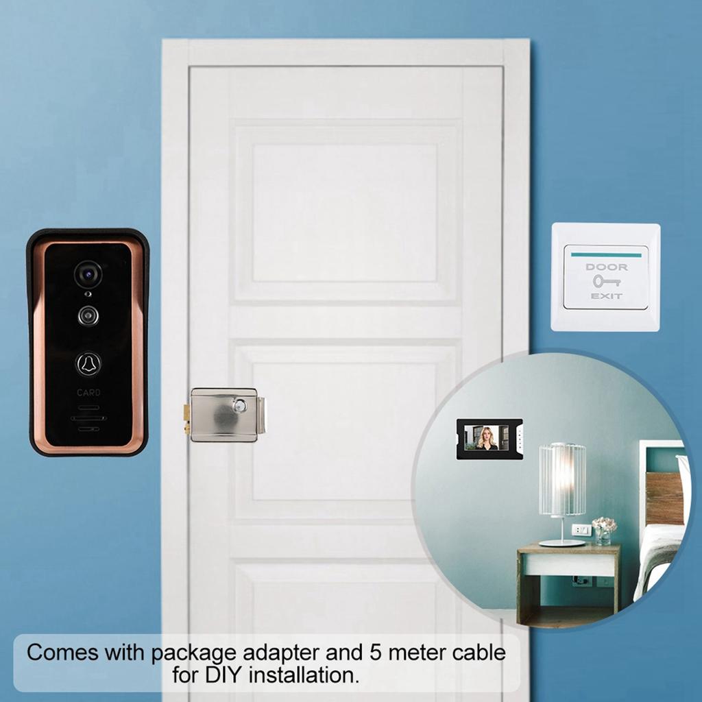 7-palcový video interkomový zvonček s elektronickým zámkom a tlačidlom na otvorenie dverí