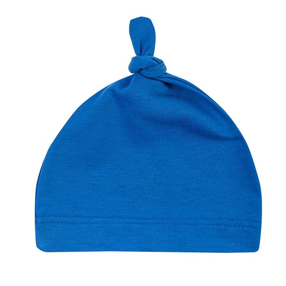 Cotton Coloured Knotted Hats Newborn Solid Color Adjustable Knot Cap
