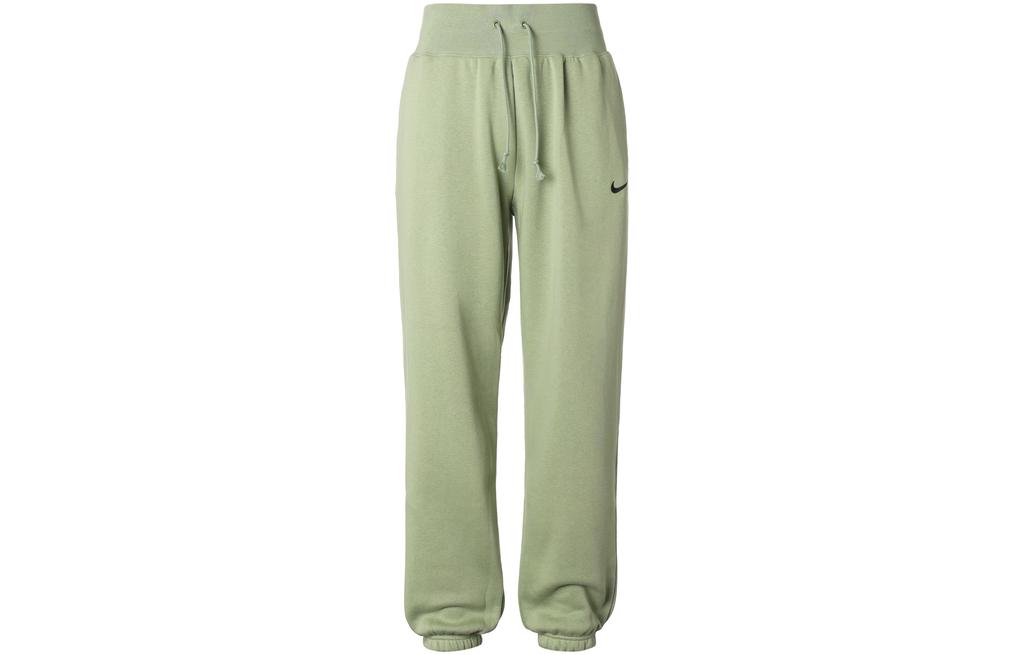 Nike Phoenix Fleece Solid Color Lace Up Elastic Cuff Loose Fit Fleece Lined Knitted Sweatpants Women's Oil Green DQ5888-386