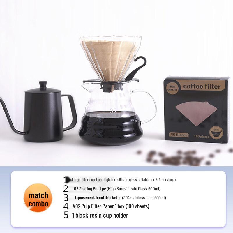 Juego de Hervidor de Café de Vidrio para Goteo Sichun Cloud y Dripper V60