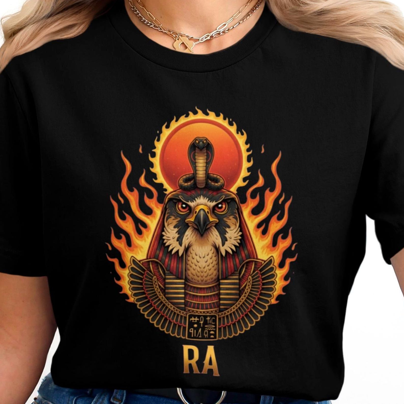 Ra T-Shirt | Egyptian Mythology | Vintage Egyptian God Tee L