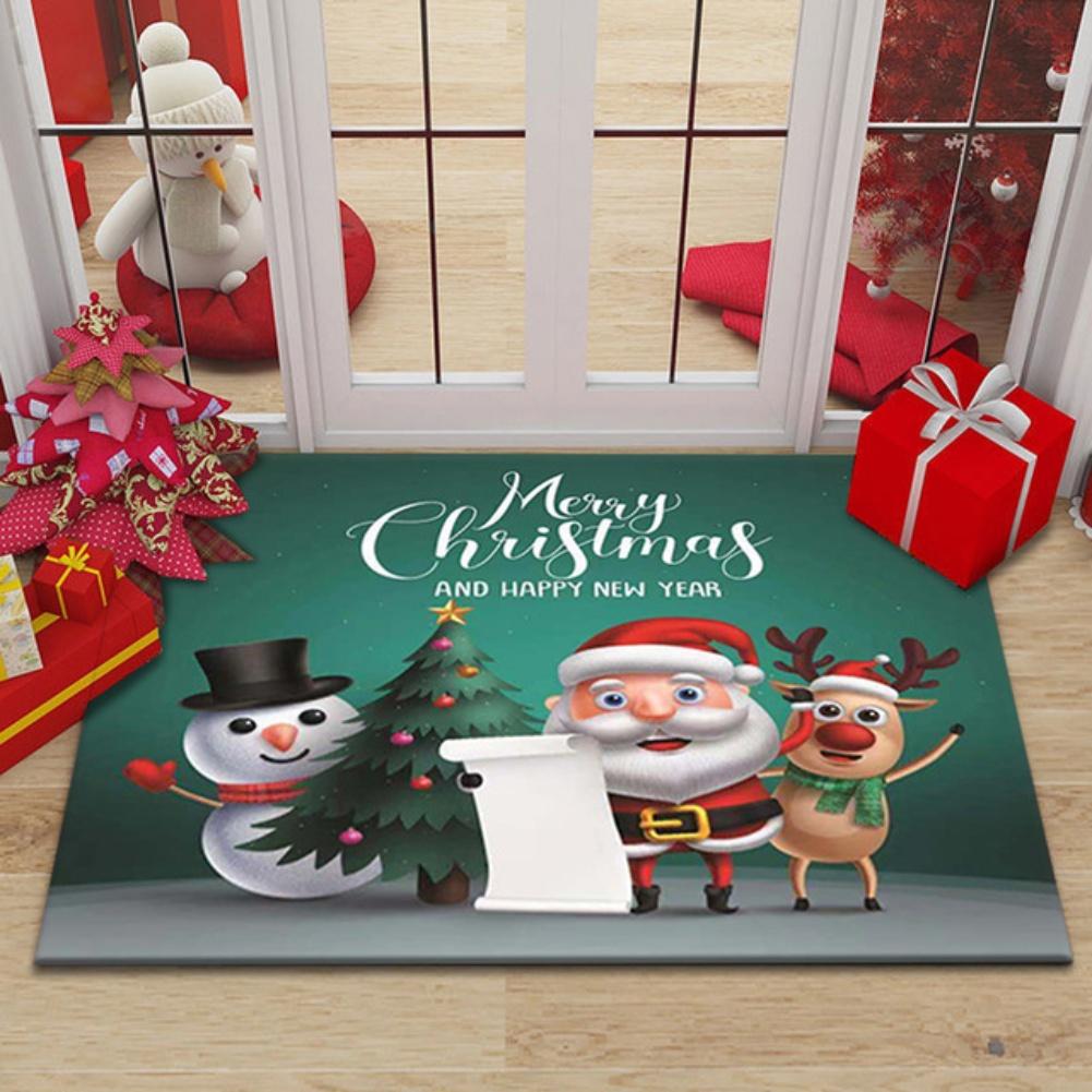Polyester Fiber Christmas Carpet Mat with Anti Slip Bottom To Prevent Slipping Suitable for Multiple Indoor Spaces