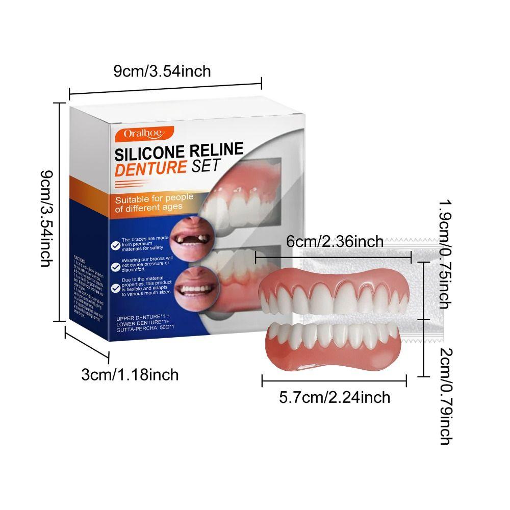 DIY Denture Liner Soft Denture Silicone Reline Kit Soft Instant Teeth  For Men And Women