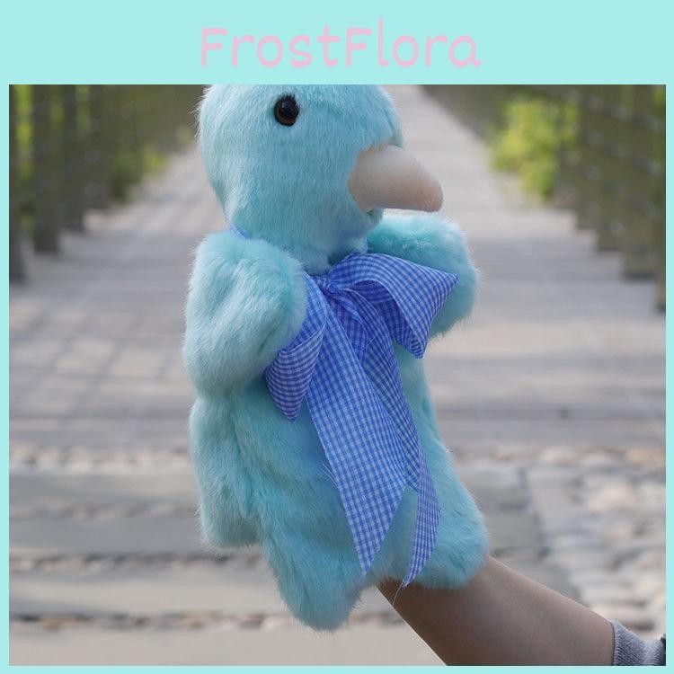 Cute Long Pigeon Fur Plush Animal Hand Puppet For Kids Playtime Interactive