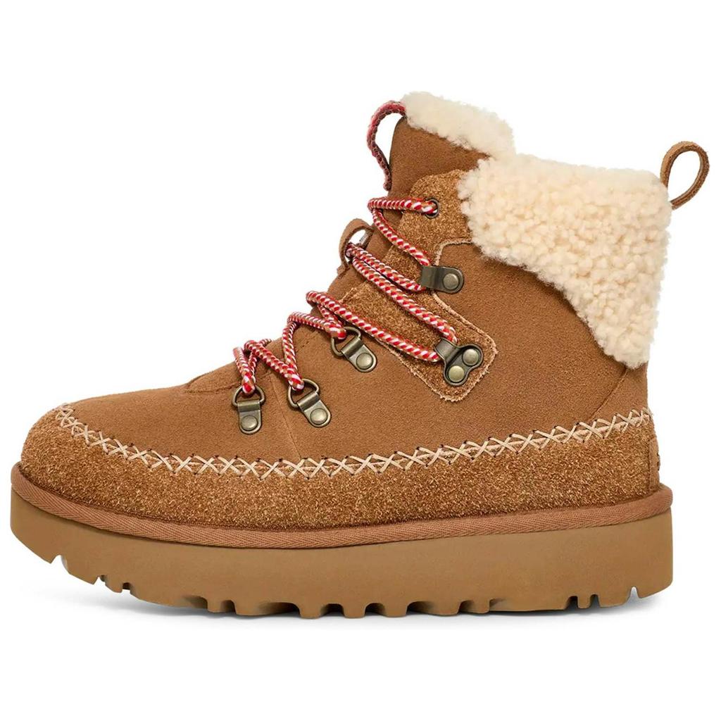 UGG Classic Alpine Lace-Up Comfortable Warm Short Boots Women boots Brown 1158271-CHE