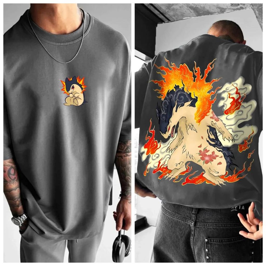 Pokémon Animatie Afgeleiden Patroon Print T-shirt Heren Dames 2025 Zomer Oversized Los Katoen Street Trend Merk Top