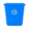 Recycle Wastebasket 28.5 Quart Indoor Outdoor Rectangular Plastic Garbage Can Deskside Low-Profile Waste Bin Eco-Friendly