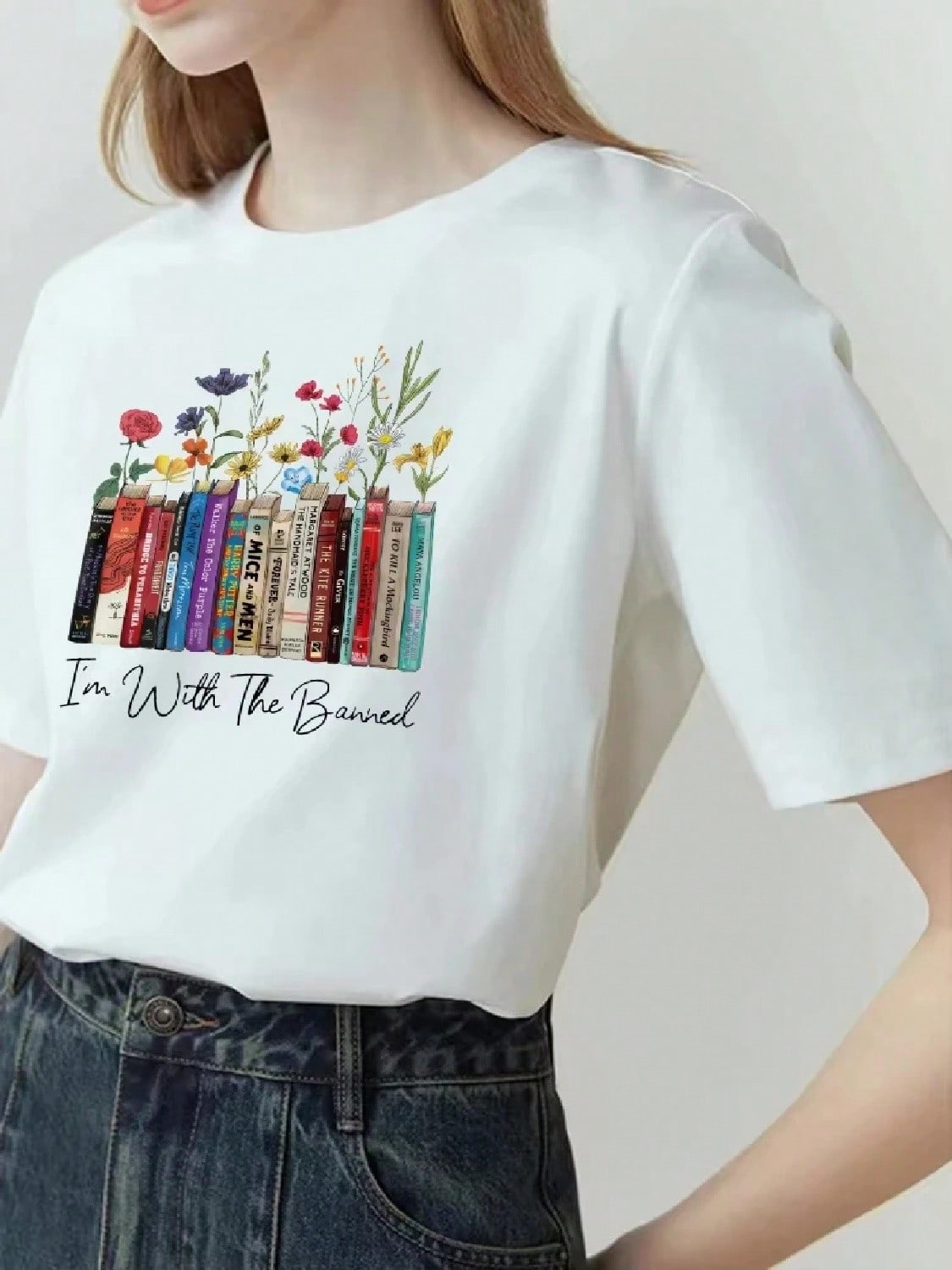 Hirsionsan Oversized Cotton T Shirts For Women Summer Loose Vintage Graphic PrintingTees Female Casual All-Match Basic Tops S разноцветный