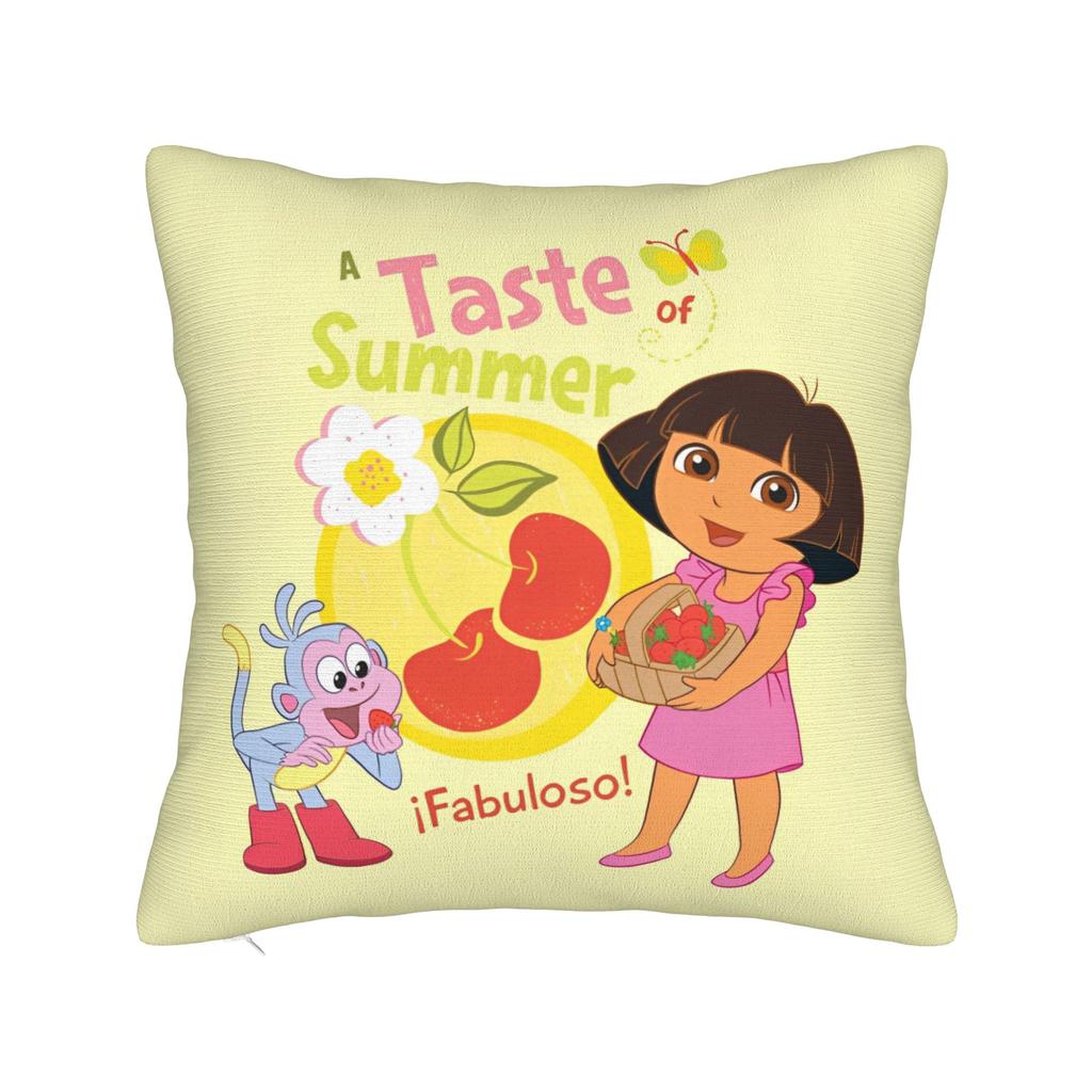 DDoras  and Boots Square Pillowcases Polyester Couch  Cushion Case Creative Decor Pillow Cover 4040