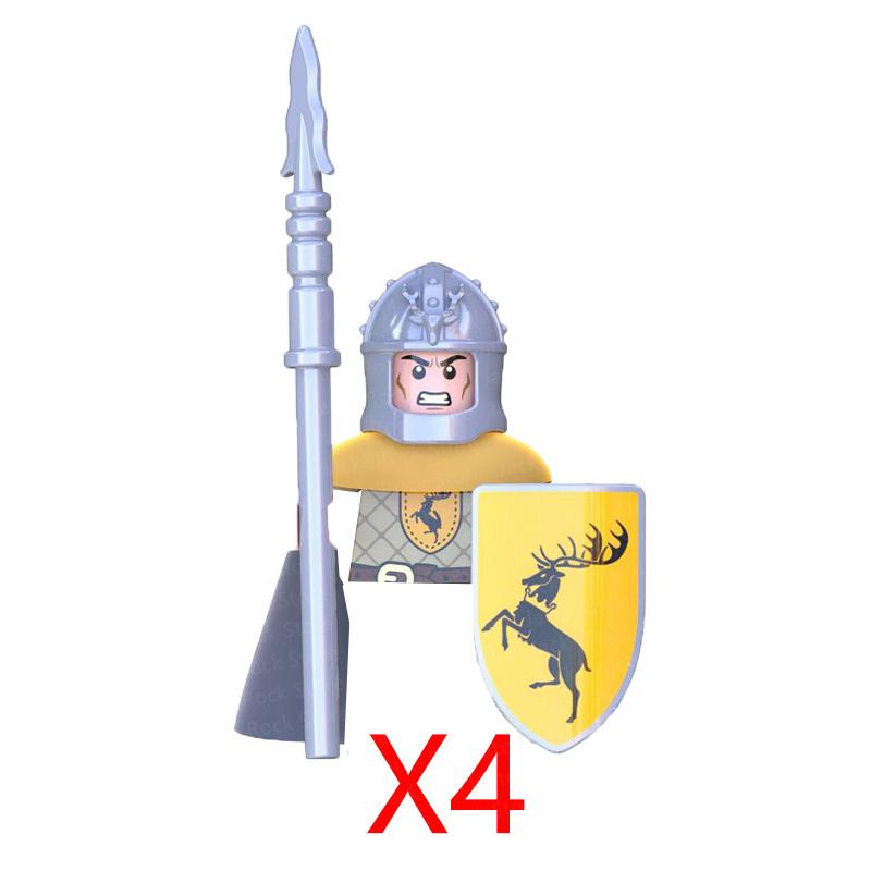 Military Building Blocks Solider Figures Gifts Toys Movie Science Fiction Series Medieval Knight Legion Weapons Shield Flag MOC