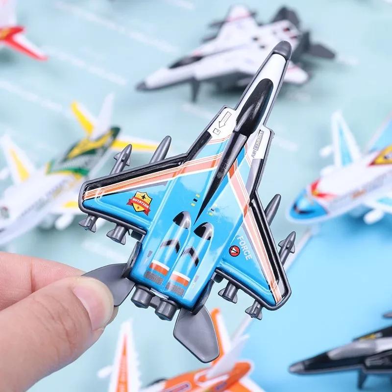 1PC Kids Aircraft Toy Simulation Mini Airplane Model Children Alloy Iron Pull Back Plane Toy Baby Educational Toy Gifts Random