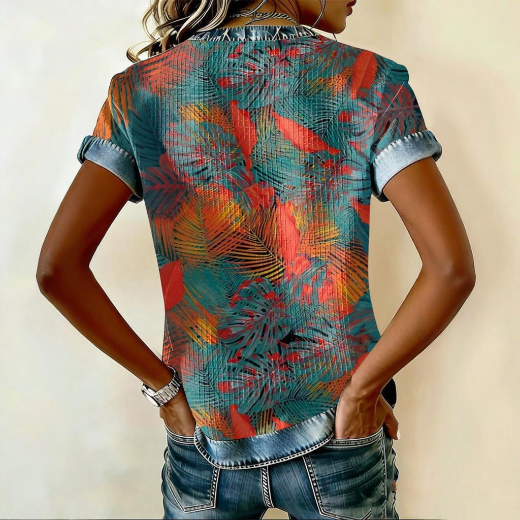 Women's Fashion Casual Retro Print Top