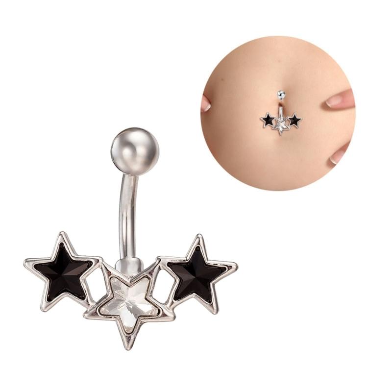 Pentagramm-Bauchnabelring, Nabelpiercing, Hexenschmuck, Hexerei-Schmuck, Bauchnabelpiercing, Stern-Bauchringe für Frauen