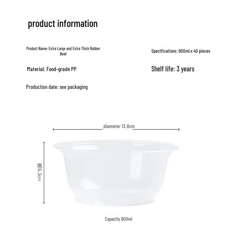 Transparent Disposable Plastic Bowls