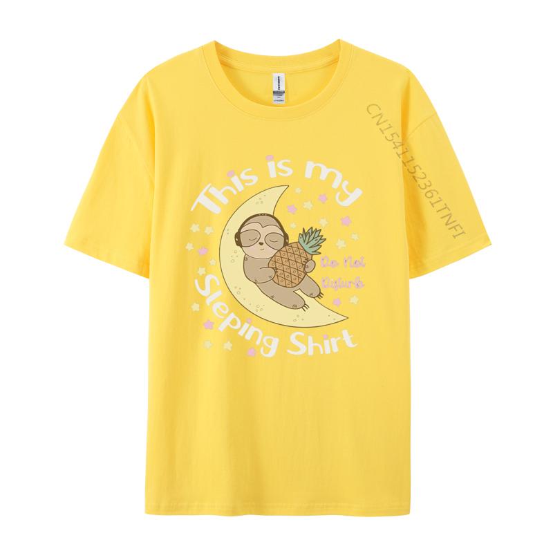 This Is My Sleeping Sleepy Sloth Moon T Shirts Men Harajuku T Shirt Cotton Oversized Unique Tees Tops Fast Shipping