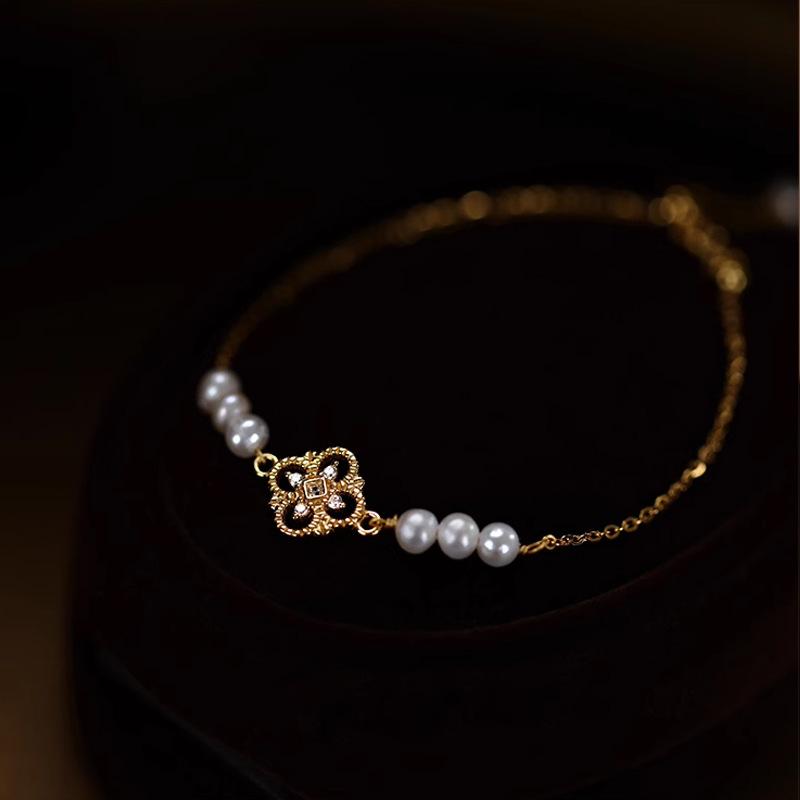 Women s Light Luxury Versatile Niche New Chinese Flower Bracelet Flower bracelet
