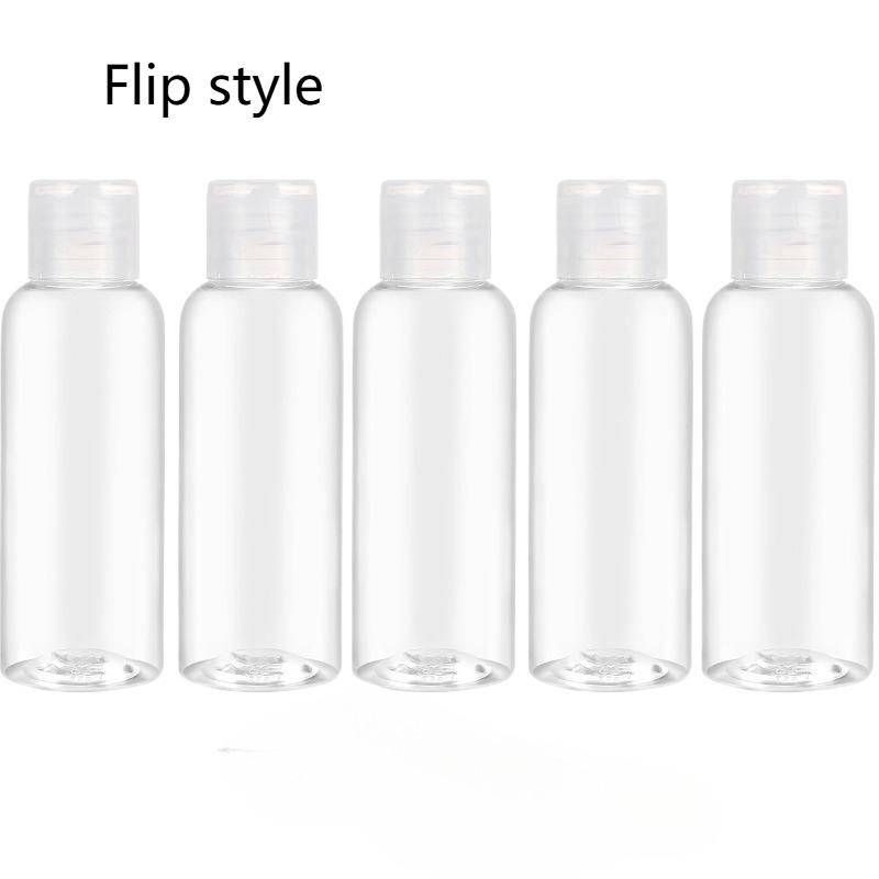 

5 ШТ 50 МЛ Многоразовые Пустые Пластиковые Прозрачные Бутылки с Откидной Крышкой Портативные Сжимаемые Бутылки для Шампуня Кондиционера для Путешествий