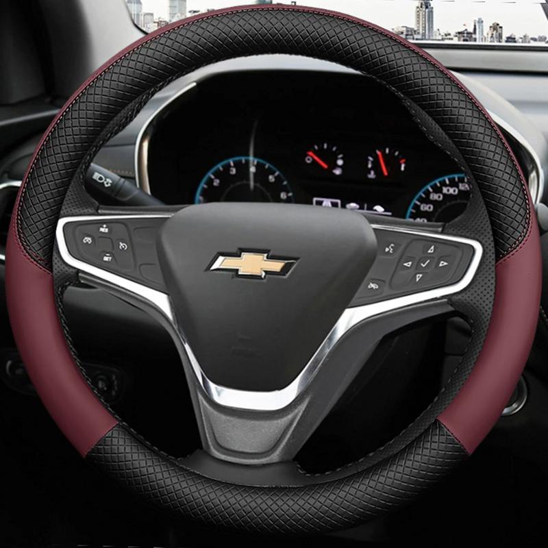 gjfp7 Microfiber Leather Car Steering Wheel Cover Non-slip breathable For Chevrolet Malibu XL 2015-2019 Equinox 2017-2019