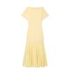 Women's summer new French fashion temperament boat-shaped short-sleeved splicing dress