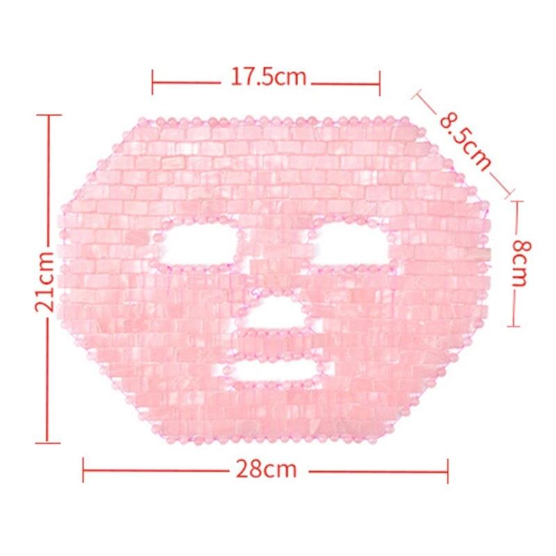 Cooling Natural Rose Quartz Sleep Mask Jade Massager Stone SPA Face Massage Anti Aging Amethyst Facial Skin Beauty Cold CareTool