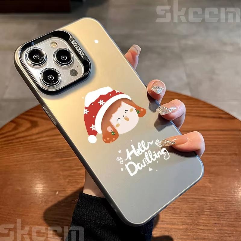 Popular Christmas-themed iPhone 16 Pro phone case, 15/14/13 inches, laser-cut design, iPhone 11/XS Max.