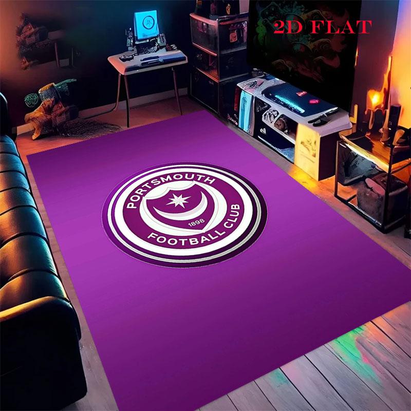 Portsmouth Logo Poster Carpet Rug for Living Room Bedroom Home Sofa Decoration,Kids Play Nonslip Floor Mat