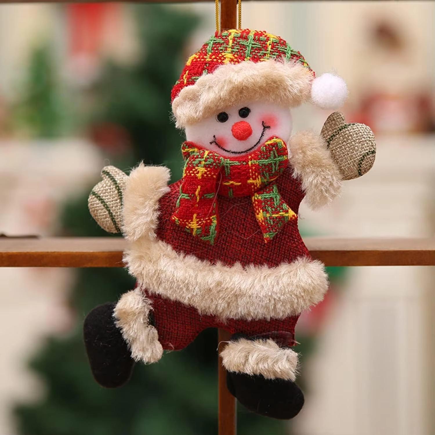 

Christmas Plush Doll Ornaments Santa Claus Snowman Xmas Tree DIY Decoration Prop For Home Xmas New Year Home Party Kids Gifts