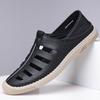 Sandals Men's 2025 Summer Hollow Cool Leather Shoes Men's Casual Non-slip Hole Shoes Breathable Roman Shoes Sandals