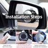 HdoorLink 2Pcs Car Mirror HD Convex Mirror Blind Spot Auto Rearview Mirror 360 Degree Adjustable Blind Spot Mirror