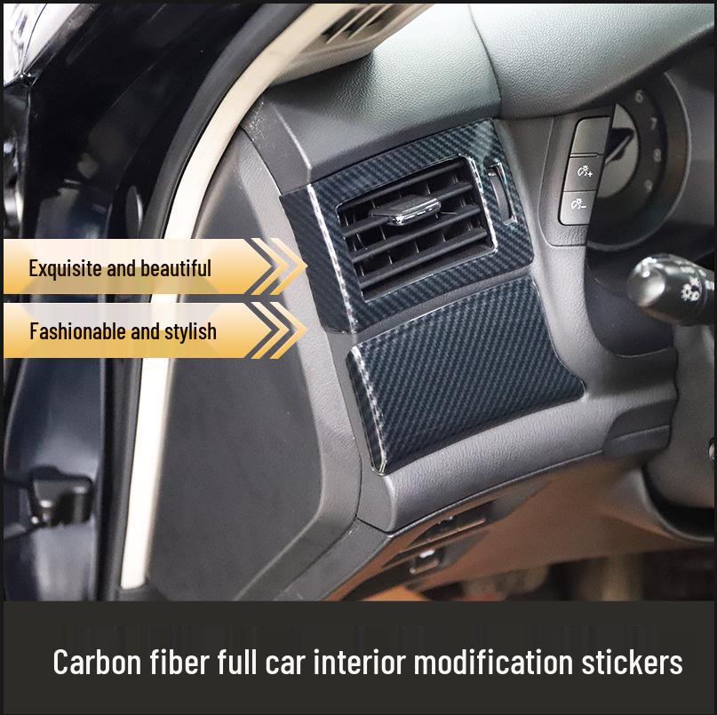 Q70 Kohlefaser Innenraummodifikation Dekorative Aufkleber für Armaturenbrett, Navigation und Tür