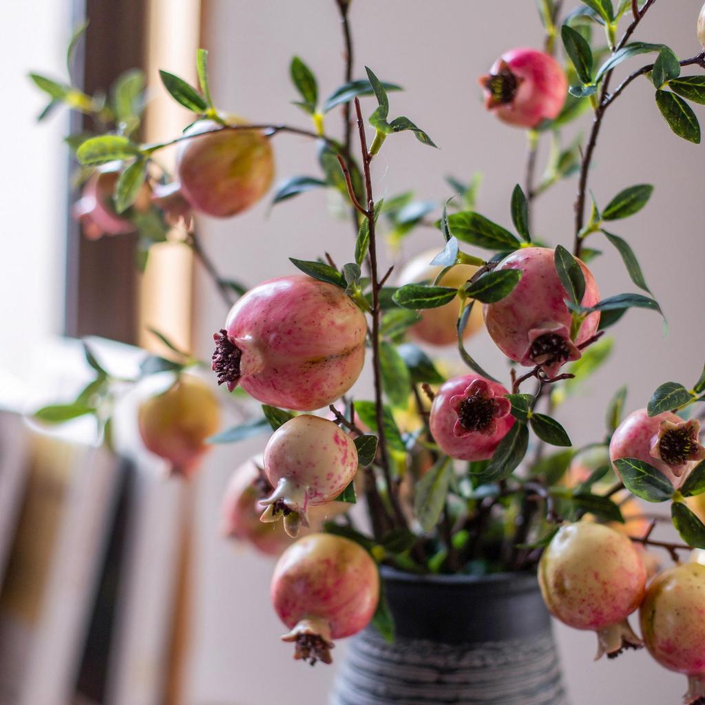 Persimmon & Pomegranate Artificial Floral Arrangement for Living Room Blessings & Entrance Decor