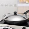 Stainless Steel Pot Lid Universal Frying Round Skillet Construction Airtight Seal with Easy
