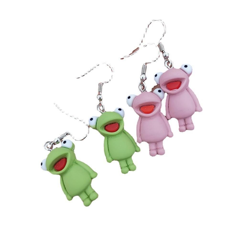 Adorable Small Frog Earrings Fashion Trendy Resin Accessories For Women