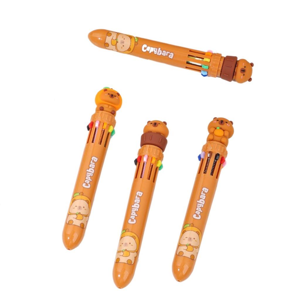 

Kawaii Cartoon Writing Pens Funny Ten Color Ballpoint Pen Colored Marker School Office Supply Randomly 3Pcs