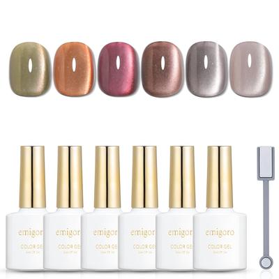 Emigoro Magnetic Gel Nail Cat Eye Magnetic Color Fine Cat Compatible Polish, Gel, Magnet, Sparkly, Nails, Gel, Particles, Eye, Self-Nail Polish,