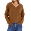 Autumn and Winter New Fashion Pullover Sweater V-neck Long-sleeved Comfortable Knitted Sweater Women's Clothing