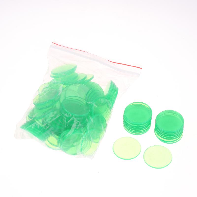 100 Stuks 25 Mm Kleur Plastic Chip Bingo Chip Montessori Interactief Leren Educatie Wiskunde Speelgoed Familie Feest Tellen Speelgoed