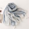 Yitao Women's Cotton & Linen Feel Tassel Shawl - Bali Yarn Striped Silk Scarf for Spring & Summer