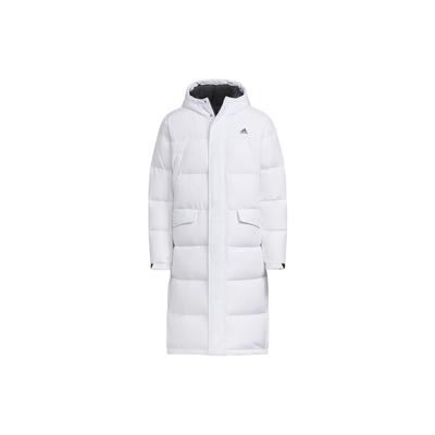 Puffy Lange Daunenjacke 530 Logo-Print Sportlich Lässig Kapuzen-Daunenmantel Herrenjacke Weiß IV7559