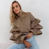 New 2026 Autumn Fashion: European & American Ruffle Long Sleeve Ladies' Shirt