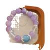 Natural Lavender Amethyst Crystal Bead Bracelet With Large 12mm Faceted Stones Elegant Boho Womens Handmade Jewelry