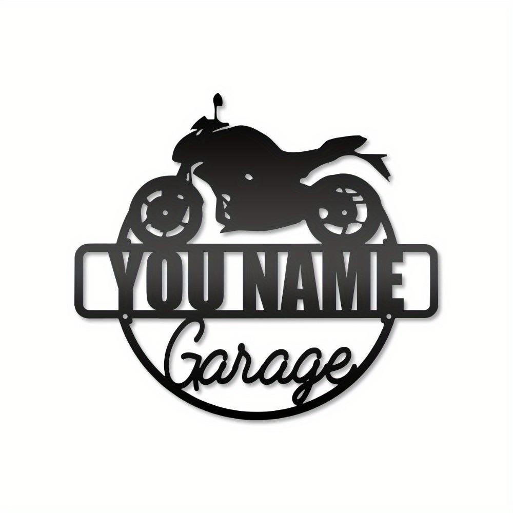 Metal Sign Bike Garage Wall Decor Personalized Nameplate Housewarming Gift