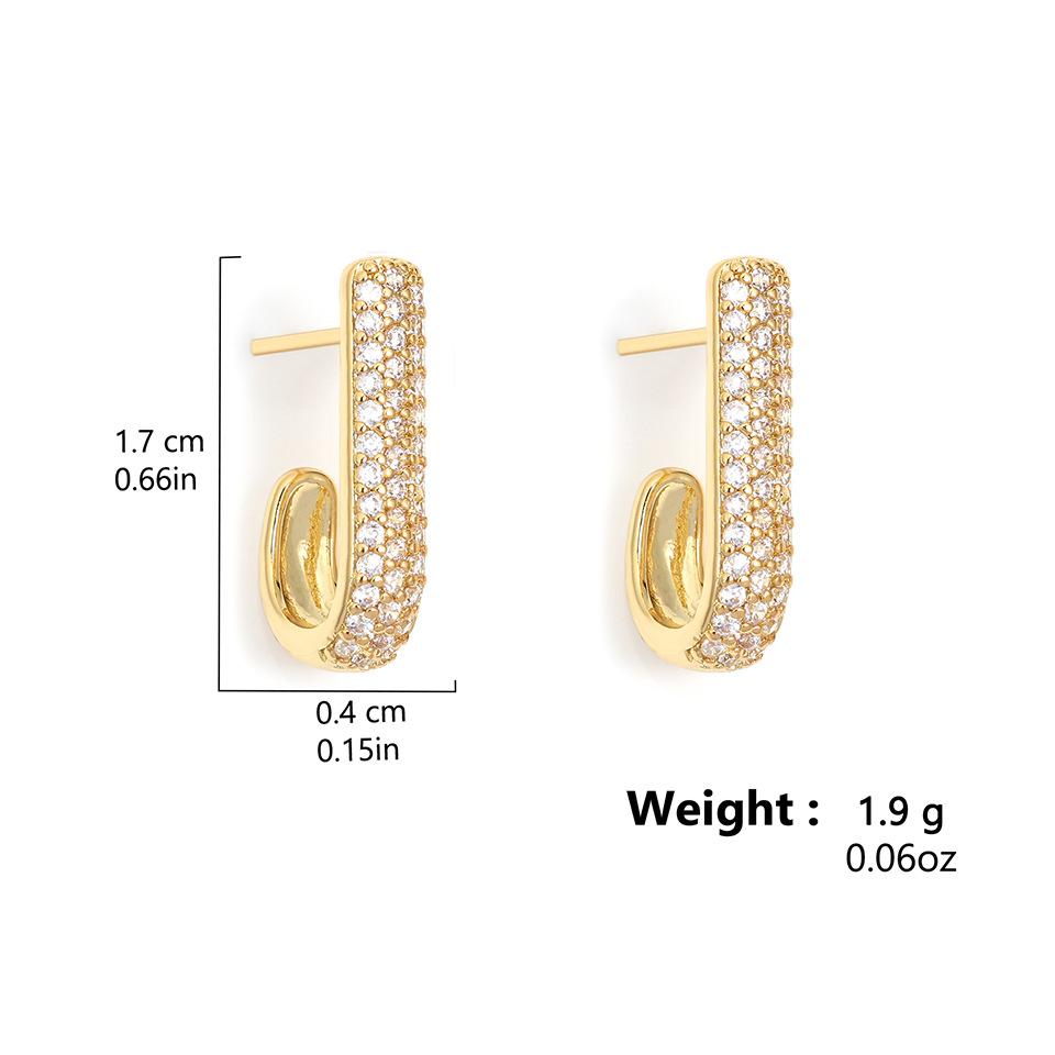 Hohles Design Hip-Hop Diamantbesetzte Nischen High-End Ohrringe Verblassen Nicht Einfache Ringohrringe Damen