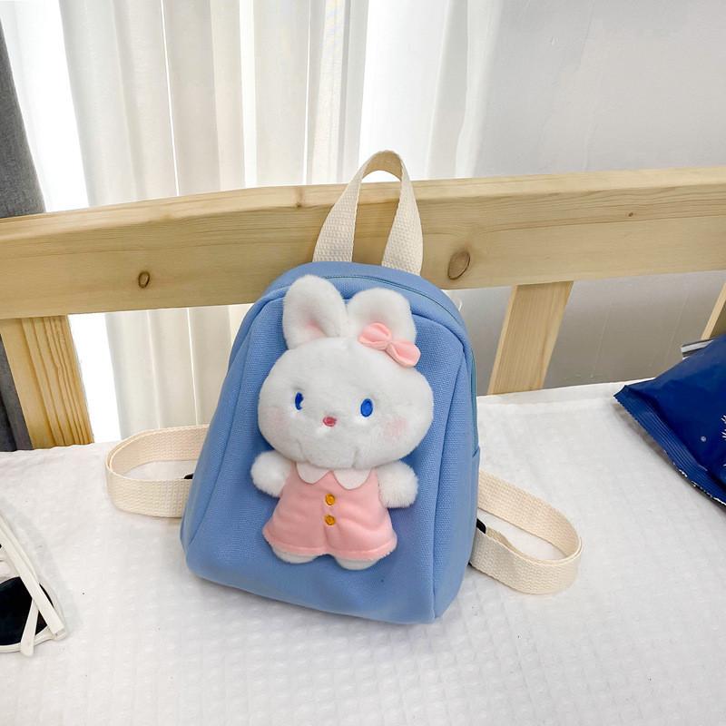 Stylish And Fun Cartoon Rabbit Childrens Backpack Soft Fabric Charming School Bag For Preschoolers
