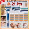 High Quality 5 Layers Men's Shaving Razor Blades 4PCS/5PCS/9PCS/13PCS/17PCS/21PCS